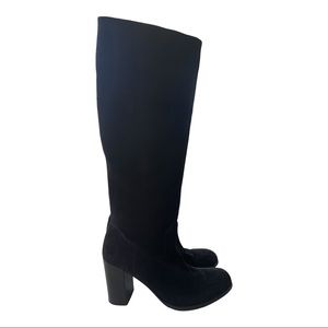 Sisley, black suede, knee high boots, size 41 (EU)